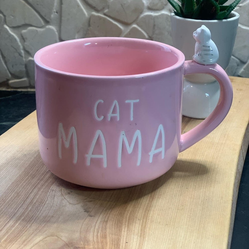 BLUEBIRD & WILLOW | Pink Cat Mama Mug | British - Designed in England